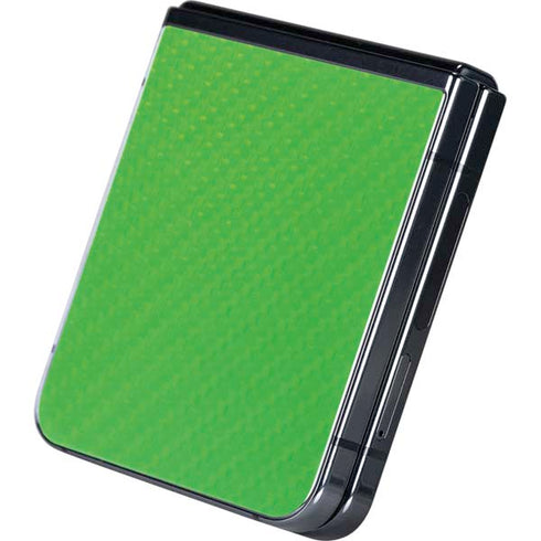 Green Carbon Fiber Specialty Material Galaxy Z Flip5 5G Skin
